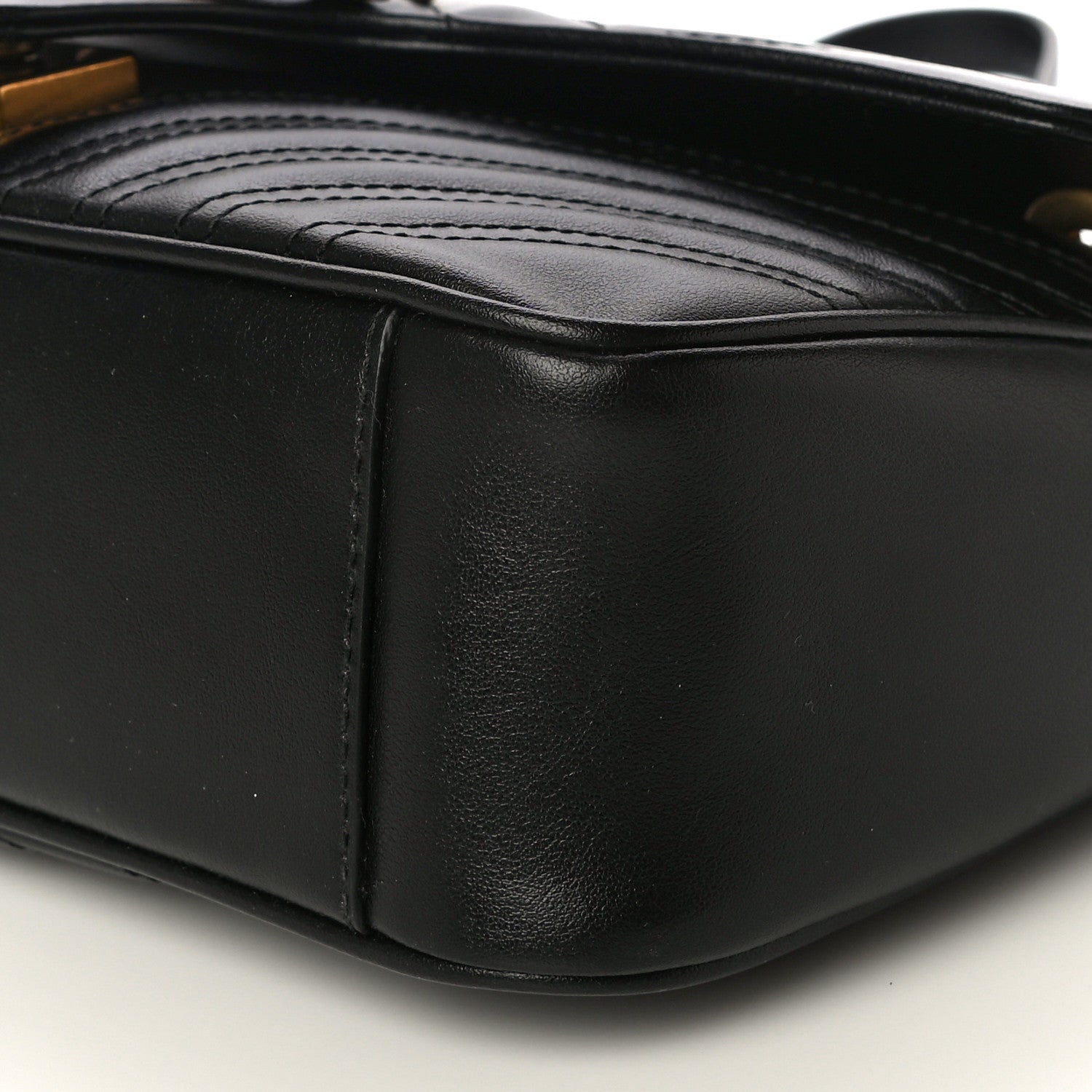Gucci Calfskin Matelasse Small GG Marmont Shoulder Bag Black 11 of 11