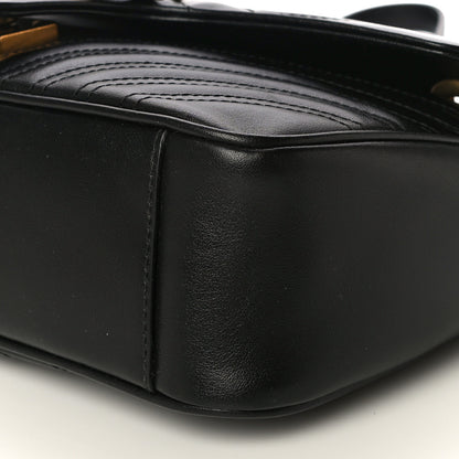 Gucci Calfskin Matelasse Small GG Marmont Shoulder Bag Black 11 of 11