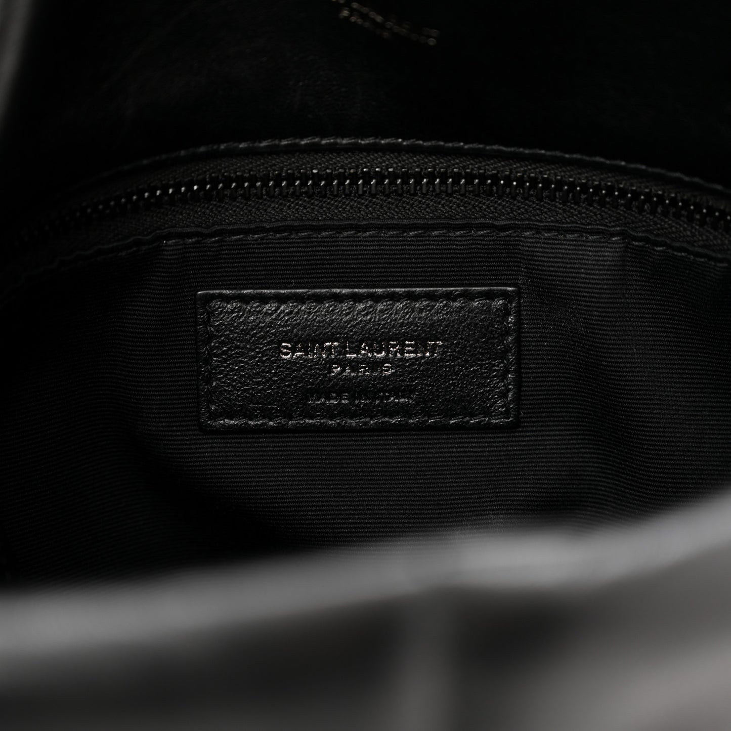 Lambskin Quilted Monogram Monochrome Small Loulou Puffer Chain Satchel Black