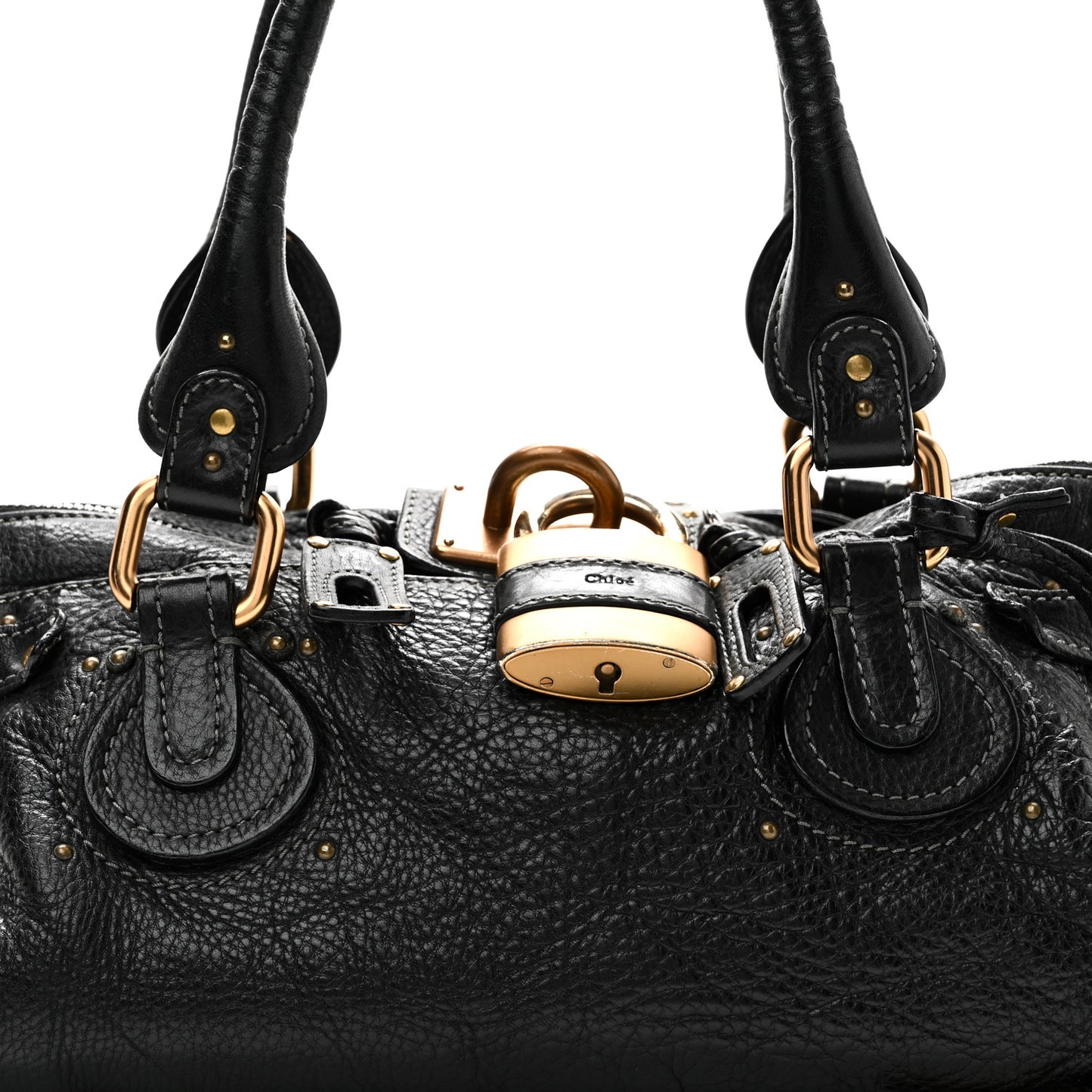 Calfskin Medium Paddington Satchel Black