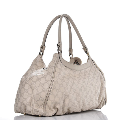 Gucci Guccissima Large D Gold Ring Shoulder Bag Off White 3 of 7