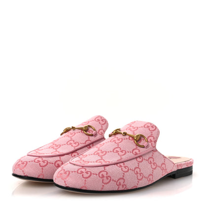 Gucci Canvas GG Monogram Nappa Womens Princetown Slippers 38 Cotton Candy Dark Cotton Candy Wild Rose 4 of 12