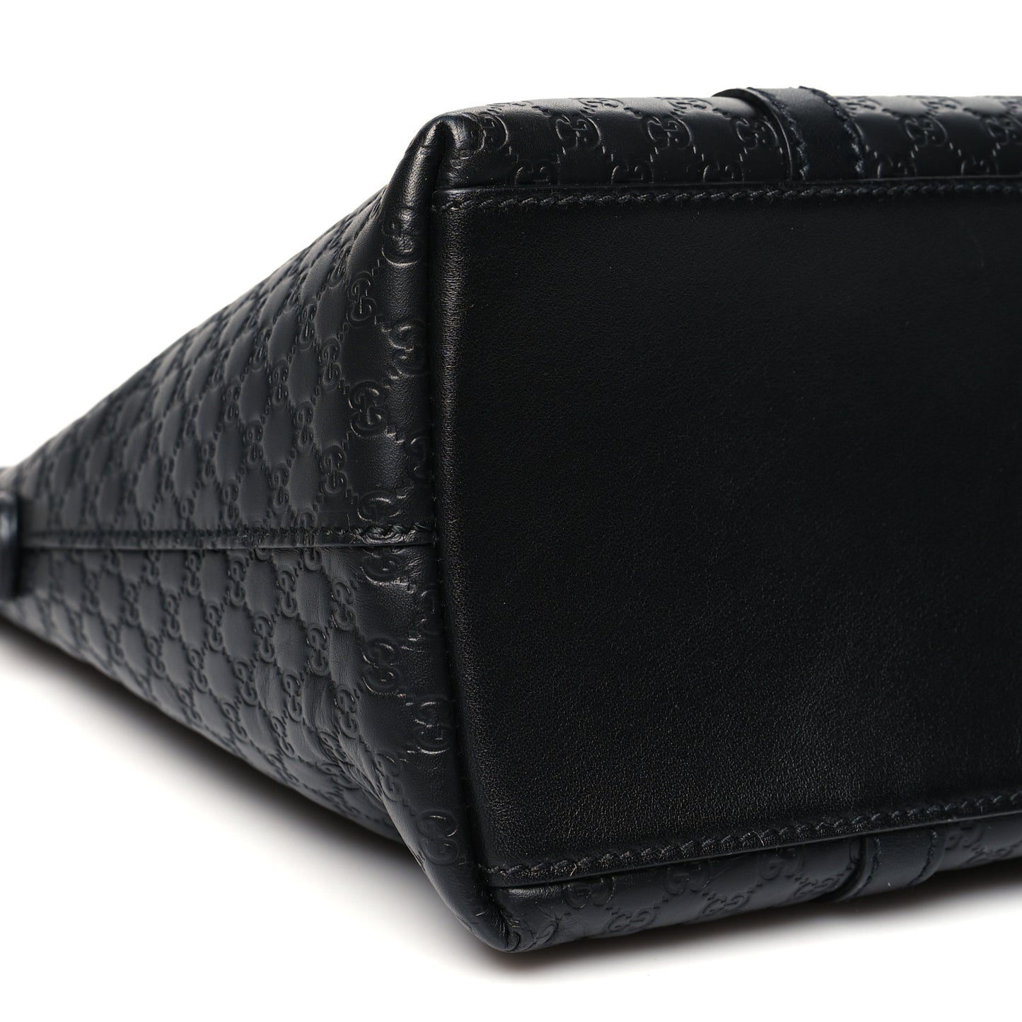 Soft Microguccissima Small Zippered Satchel Black