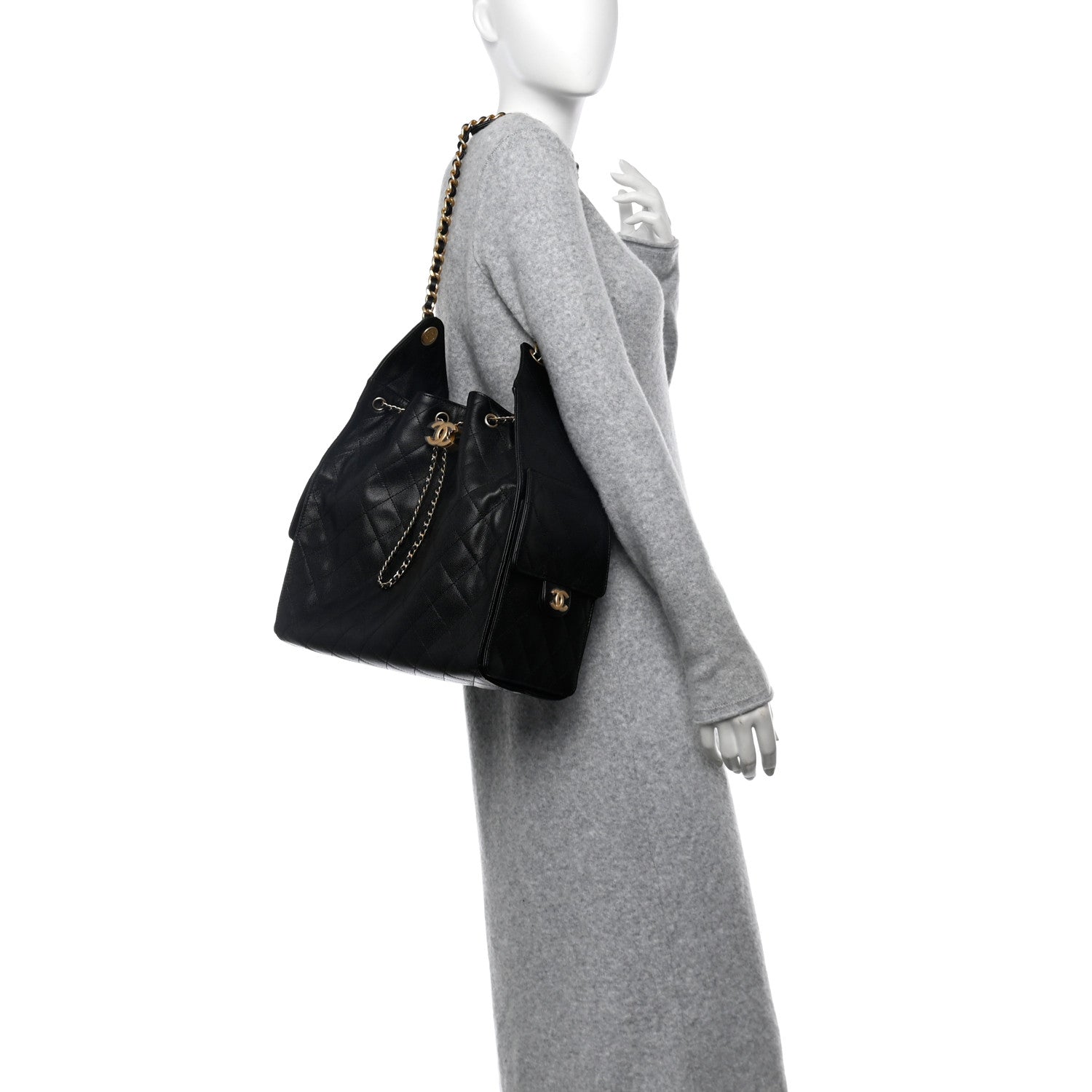 Chanel Caviar Quilted Medium Chanel 25 Handbag Black 2 of 12