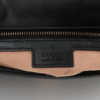 Gucci Calfskin Matelasse Small GG Marmont Top Handle Shoulder Bag Black 6 of 11