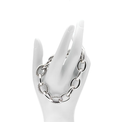 David Yurman Sterling Silver 17mm Extra Large Oval Link Bracelet 2 of 7