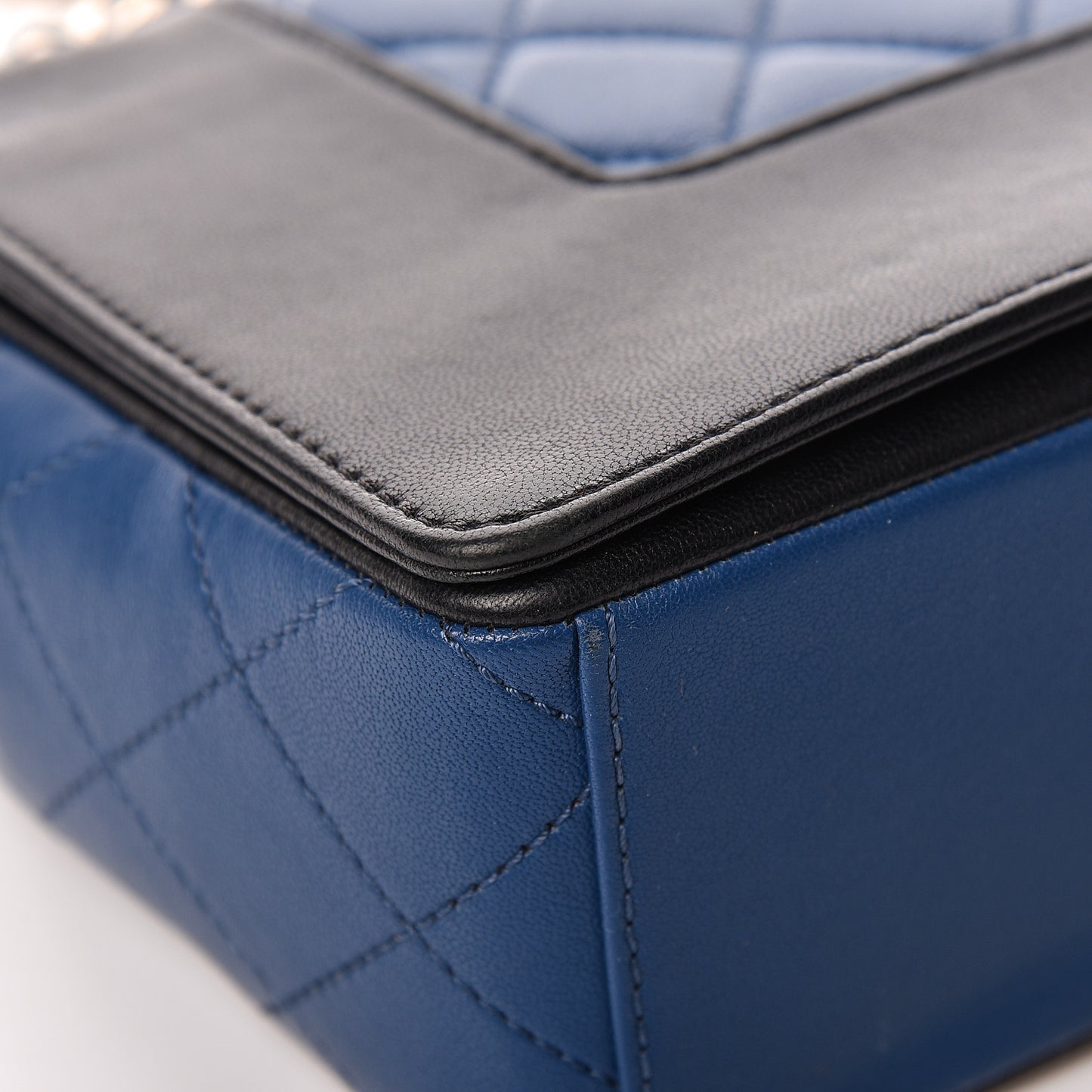Sheepskin Quilted Vintage Mademoiselle Flap Blue Black