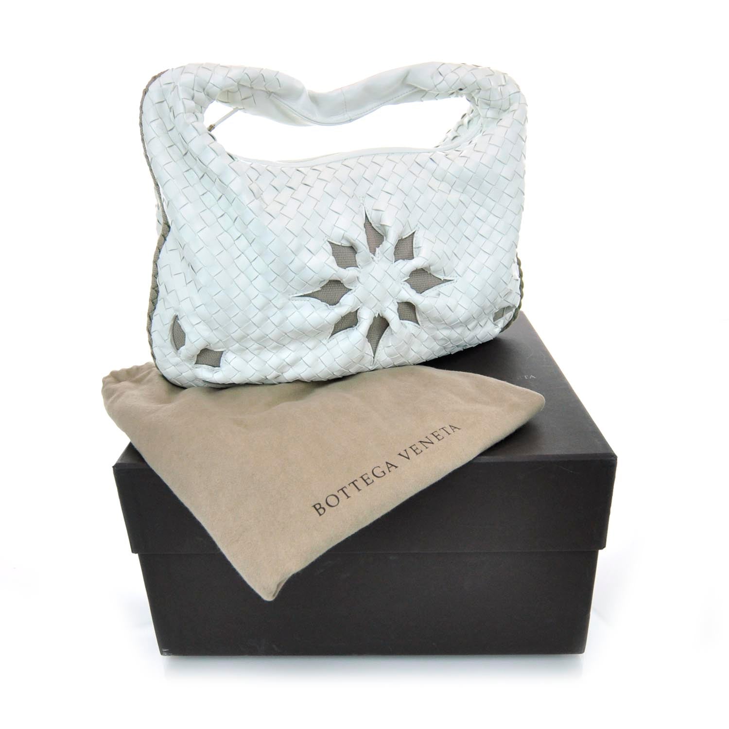 Bottega Veneta Nappa Intrecciato Flower Medium Veneta Hobo White 3 of 11