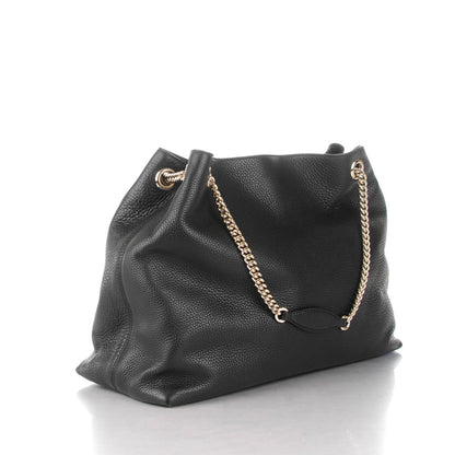 Gucci Pebbled Calfskin Large Soho Chain Shoulder Bag Black 3 of 7