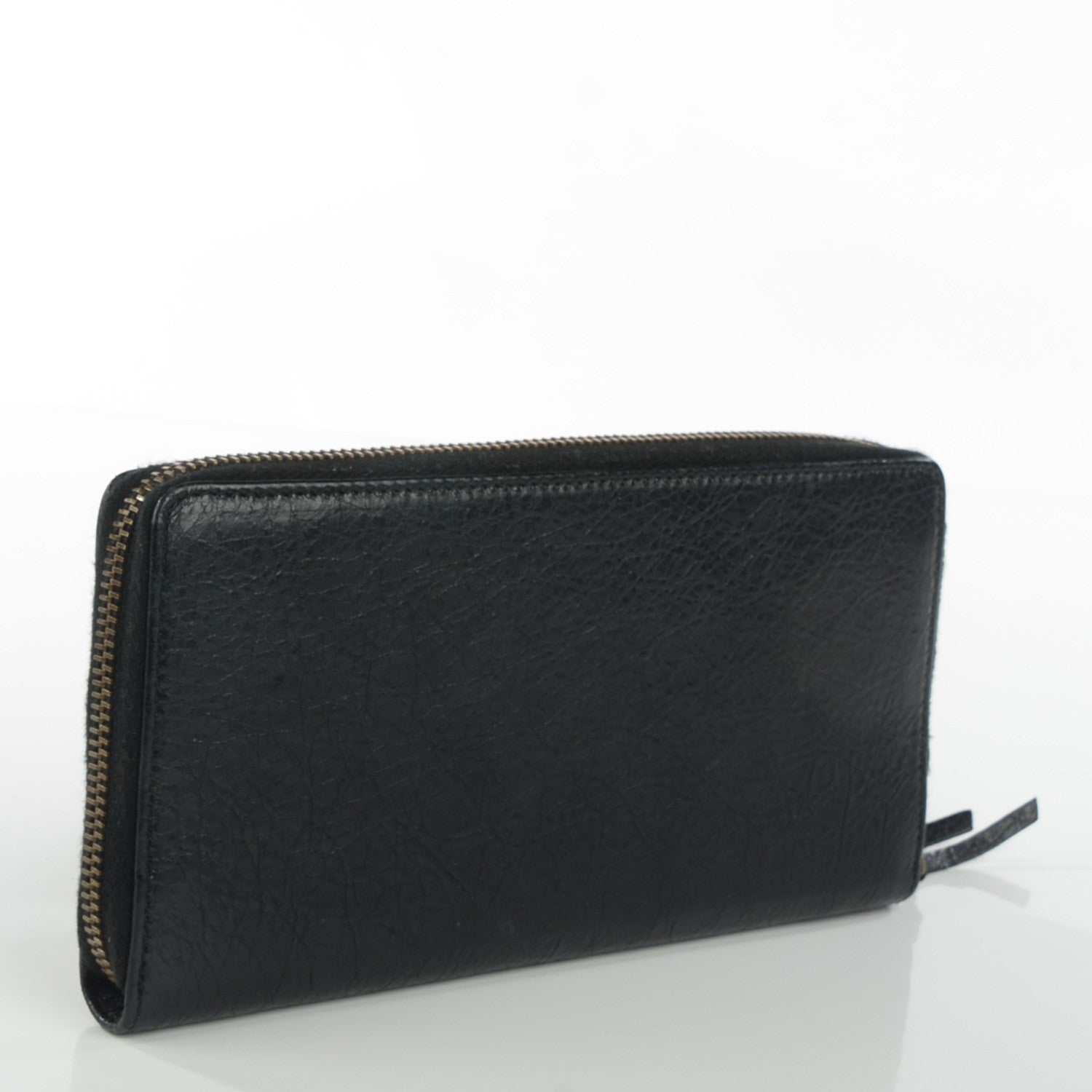Balenciaga Agneau Classic Hardware Continental Zip Around Wallet Black 3 of 8