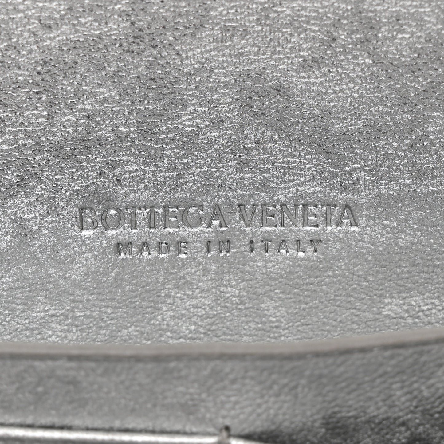 Metallic Lambskin Intrecciato Long Andiamo Top Handle Clutch Silver