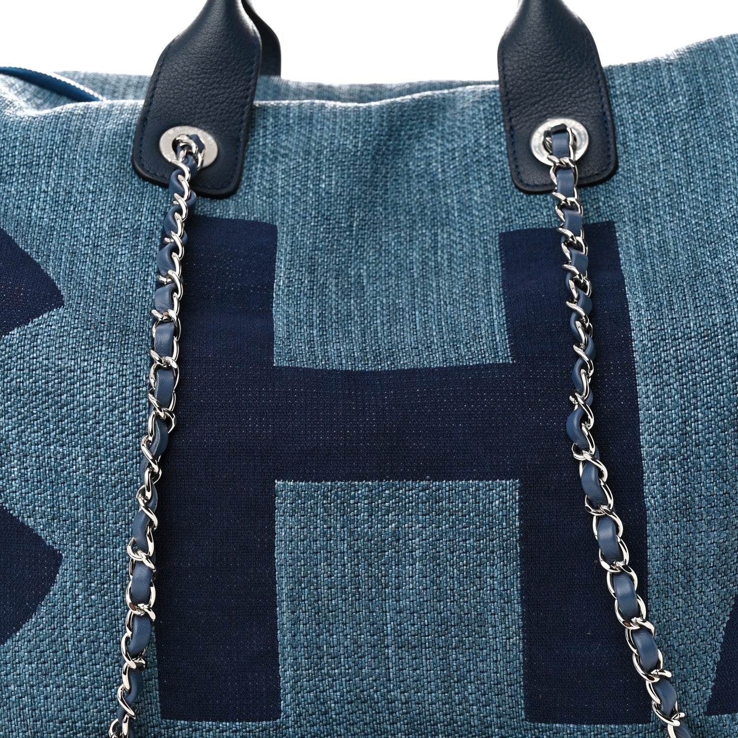 Chanel Canvas Maxi Bowling Bag Blue 8 of 11