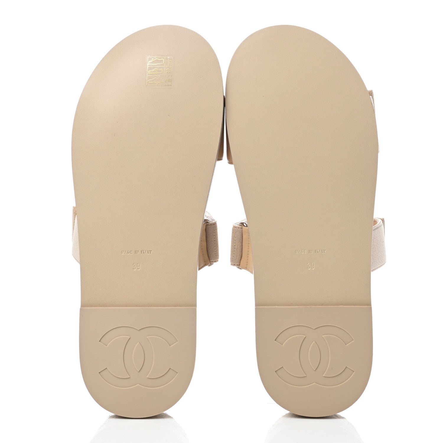 Chanel Grosgrain Lambskin Elastic Flat Mules 39 Beige 5 of 7