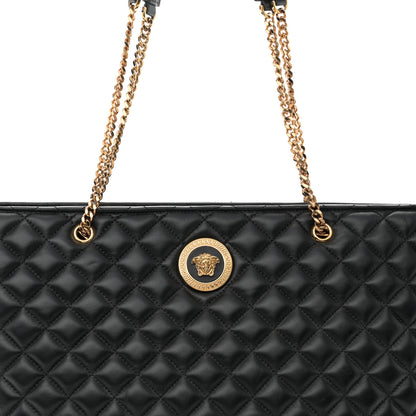 Versace Nappa Quilted La Medusa Chain Tote Black 7 of 9