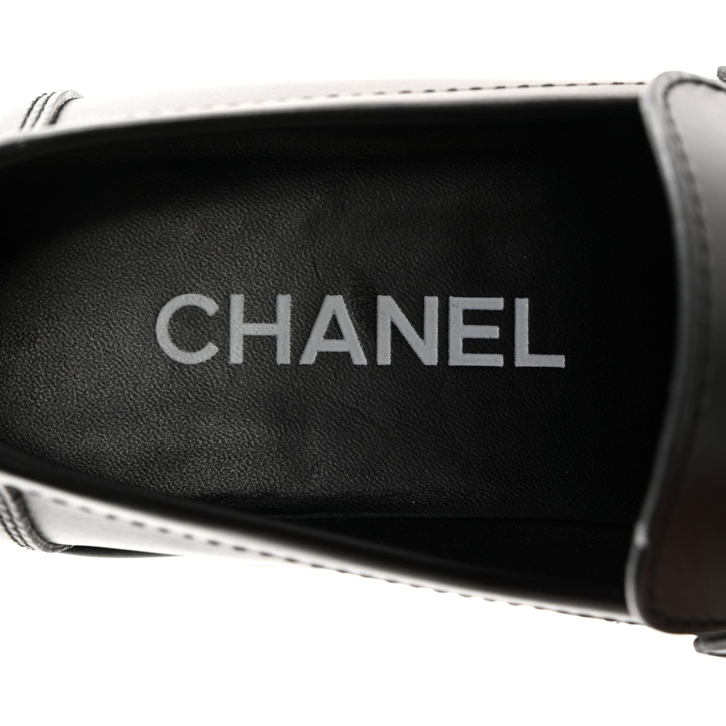 Calfskin CC Platform Loafers 37.5 Black