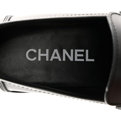 Chanel Calfskin CC Platform Loafers 37.5 Black 6 of 9