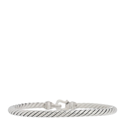 David Yurman Sterling Silver 14K Yellow Gold 4mm Cable Classic Buckle Bracelet 2 of 3
