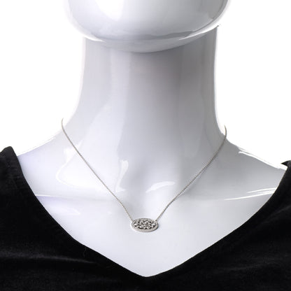 Tiffany Platinum Diamond Cobblestone Oval Pendant Necklace 2 of 6