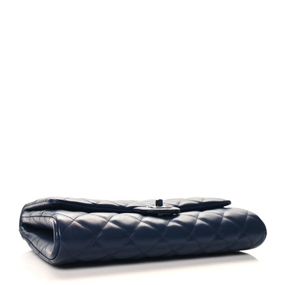 Chanel Lambskin Quilted Clutch with Chain Flap Navy 4 of 10