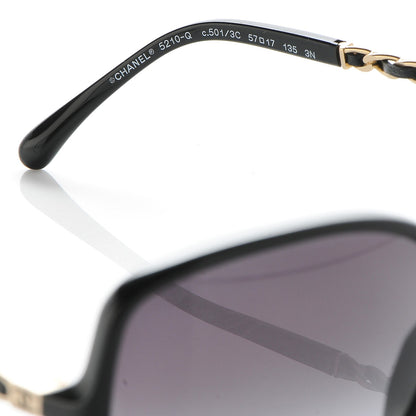 Chanel Lambskin Square Chain Sunglasses 5210-Q Black 5 of 9