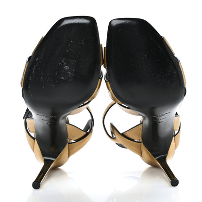 Saint Laurent Metallic Calfskin Tribute 105 Sandals 40 Dark Gold 5 of 7