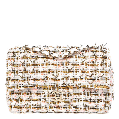 Chanel Tweed Quilted Mini Rectangular Flap White 1 of 11