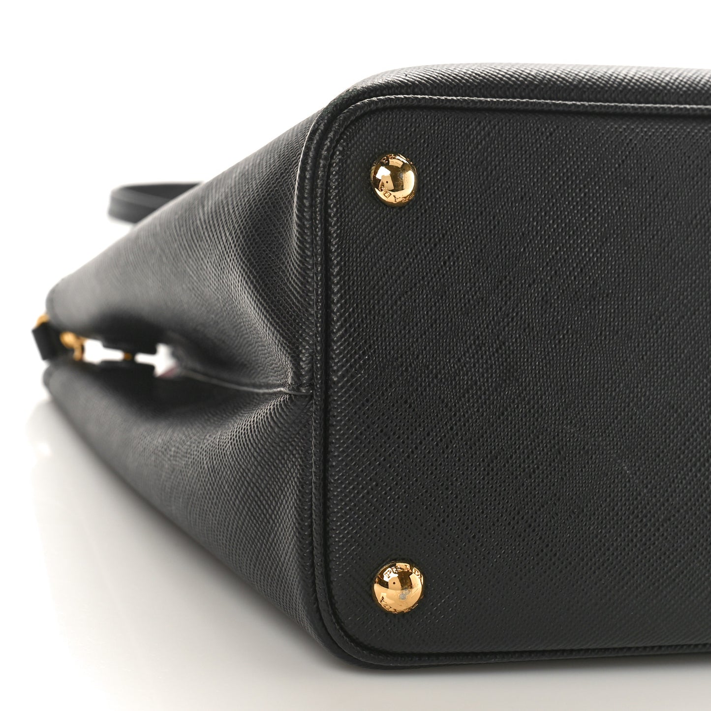 Saffiano Cuir Medium Double Bag Black Fuoco
