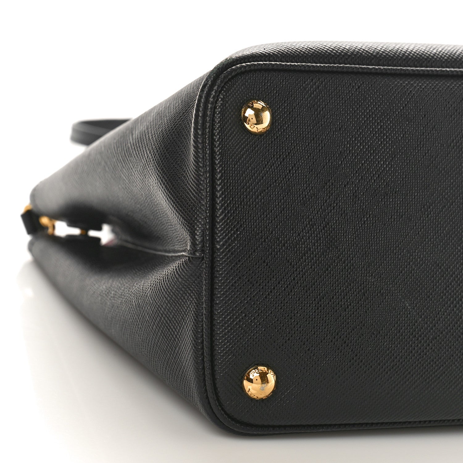 Prada Saffiano Cuir Medium Double Bag Black Fuoco 6 of 13