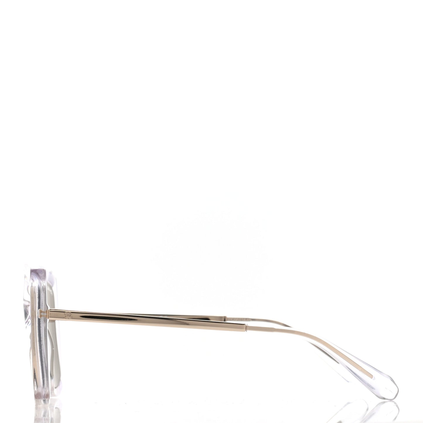 18K White Gold Mirror Square Sunglasses 6051 Gold