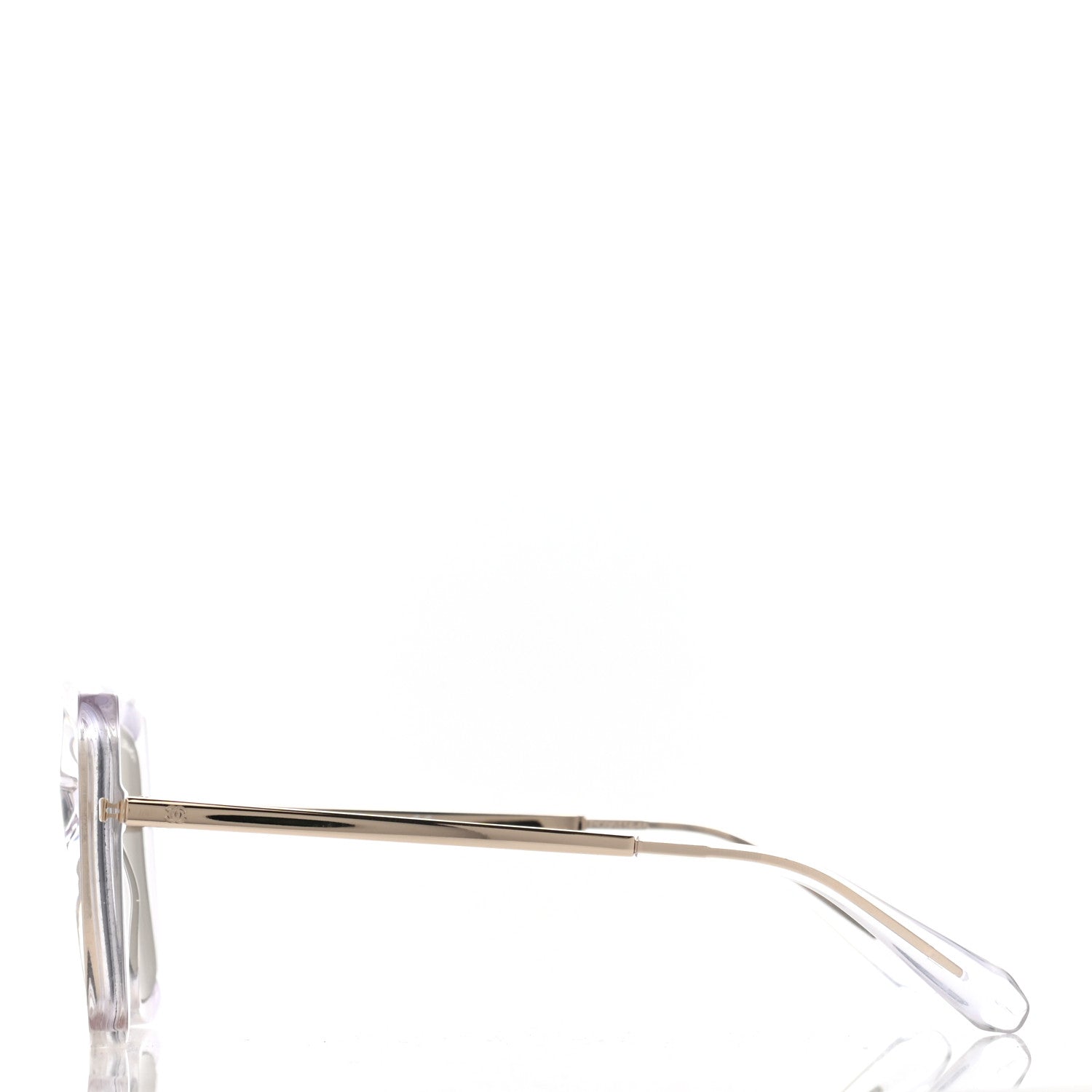 Chanel 18K White Gold Mirror Square Sunglasses 6051 Gold 3 of 7