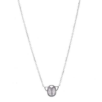 Cartier 18K White Gold Diamond Scarab Necklace 1 of 4