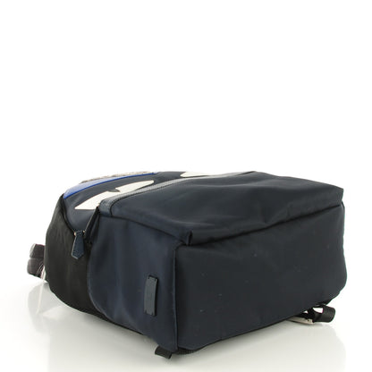 Fendi Nylon Vitello Fur Monster Backpack Black Multicolor 6 of 11