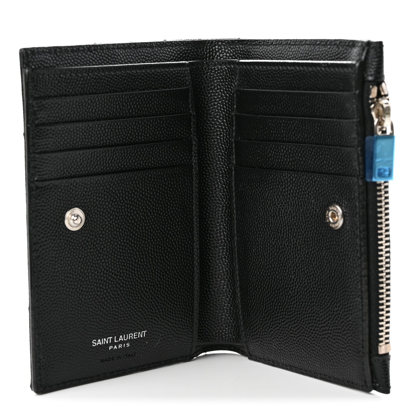 Grain De Poudre Matelasse Chevron Monogram Zipped Two-Part Wallet Black