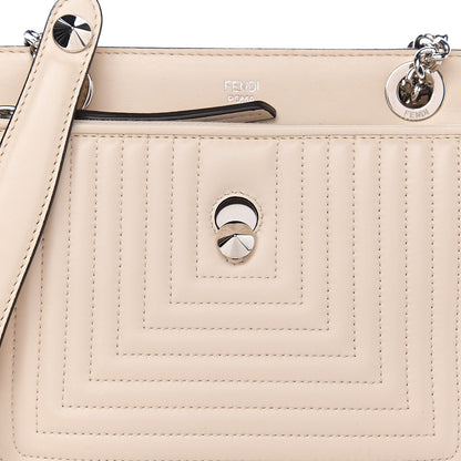 Fendi Shiny Nappa Trapuntata Small DotCom Click Chain Satchel Camelia 8 of 10