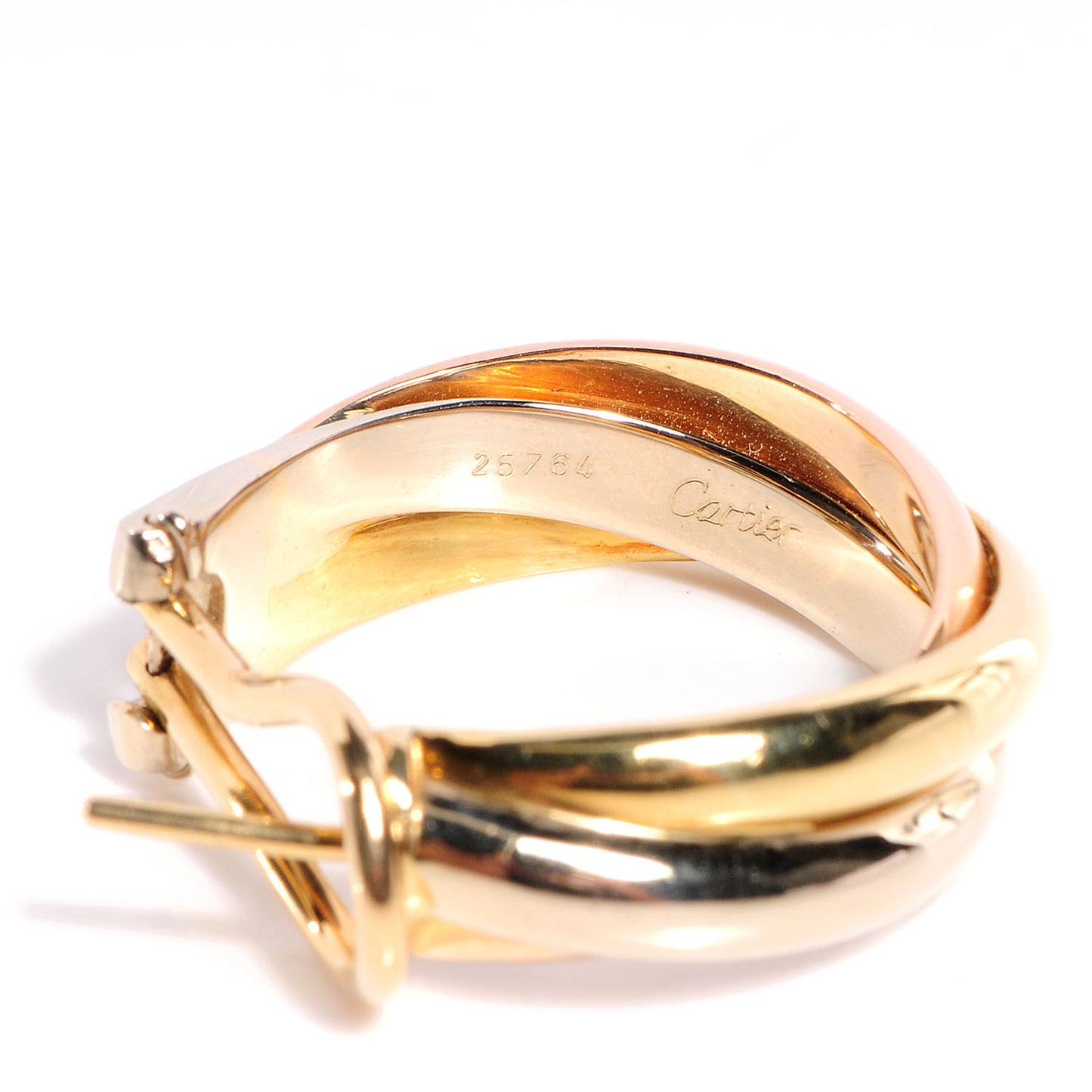 18k Pink Yellow White Gold Trinity De Earrings