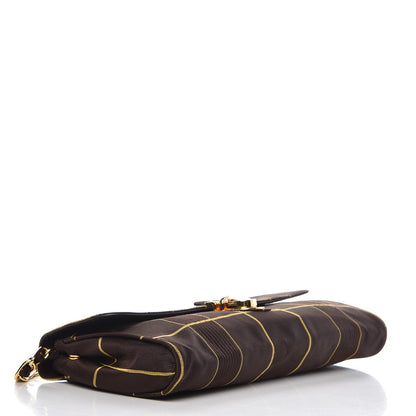 Prada Satin Windowpane Plaid Shoulder Bag Brown 4 of 10
