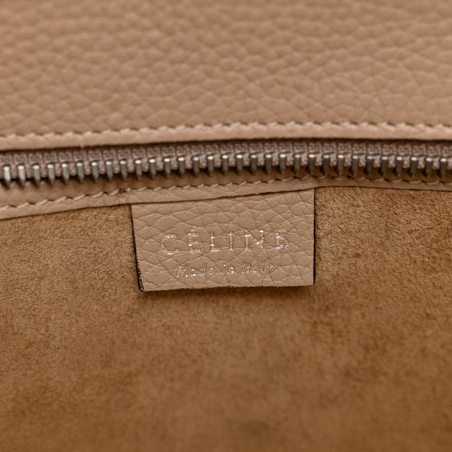 Celine Drummed Calfskin Nano Luggage Dune 6 of 10