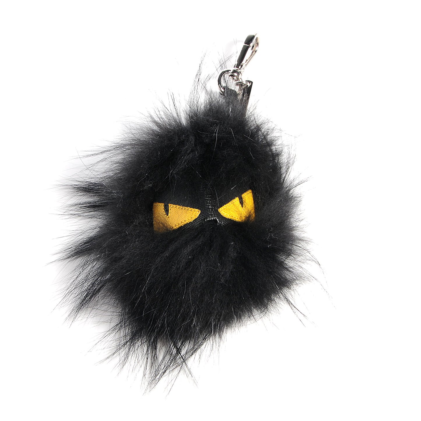 Vitello Elite Fox Fur Fusto Monster Bag Bug Charm Black Yellow