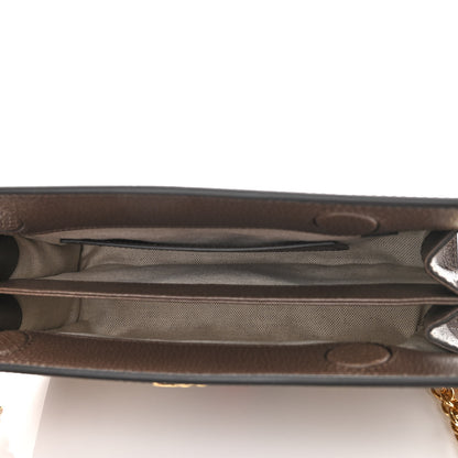 Gucci Monogram Jumbo GG Textured Dollar Calfskin Web Small Ophidia Chain Shoulder Bag Camel Ebony New Acero 5 of 11