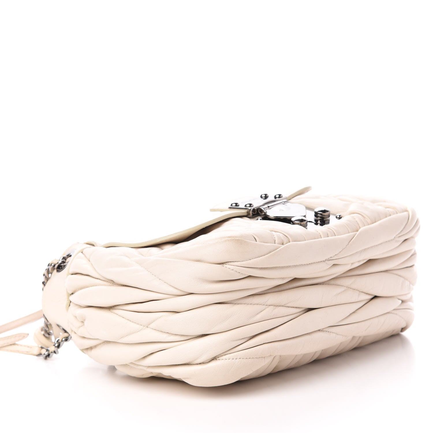 Miu Miu Nappa Matelasse Shoulder Bag Bianco 10 of 14