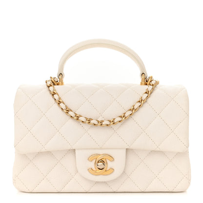 Chanel Caviar Quilted Mini Top Handle Rectangular Flap White 1 of 14