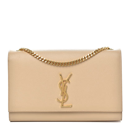 Saint Laurent Grain De Poudre Medium Monogram Kate Satchel Nude Powder 1 of 13