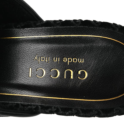 Gucci Velvet GG Monogram Womens Princetown Slippers 37.5 Black 9 of 12