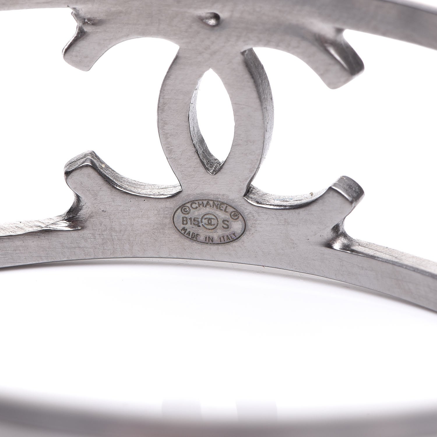 Chanel Ruthenium Logo Cuff Bracelet 4 of 6