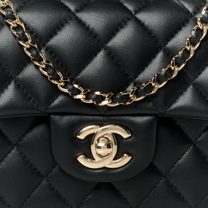 Chanel Lambskin Quilted Mini Top Handle Rectangular Flap Black 9 of 11