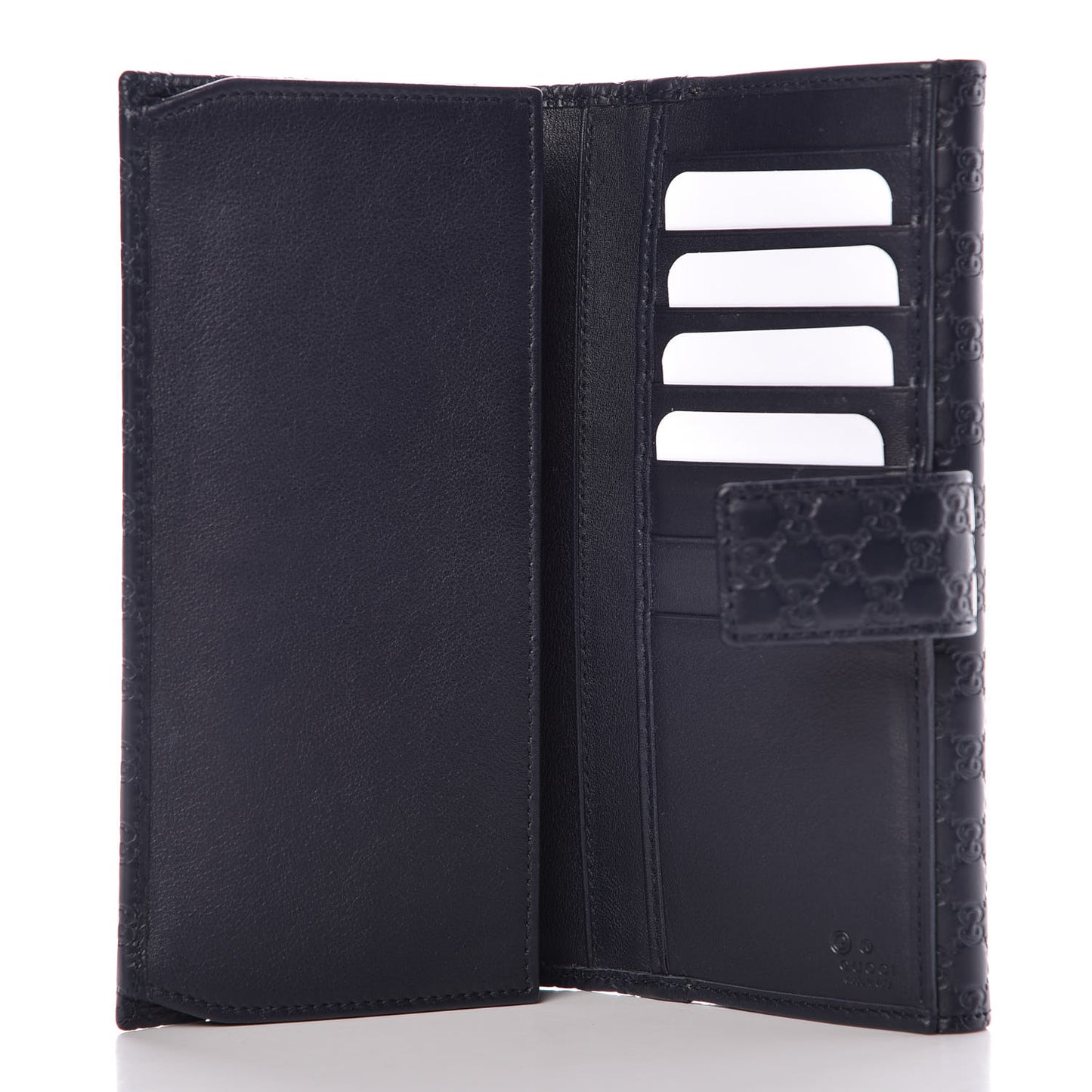 Microguccissima Continental Flap Wallet Navy