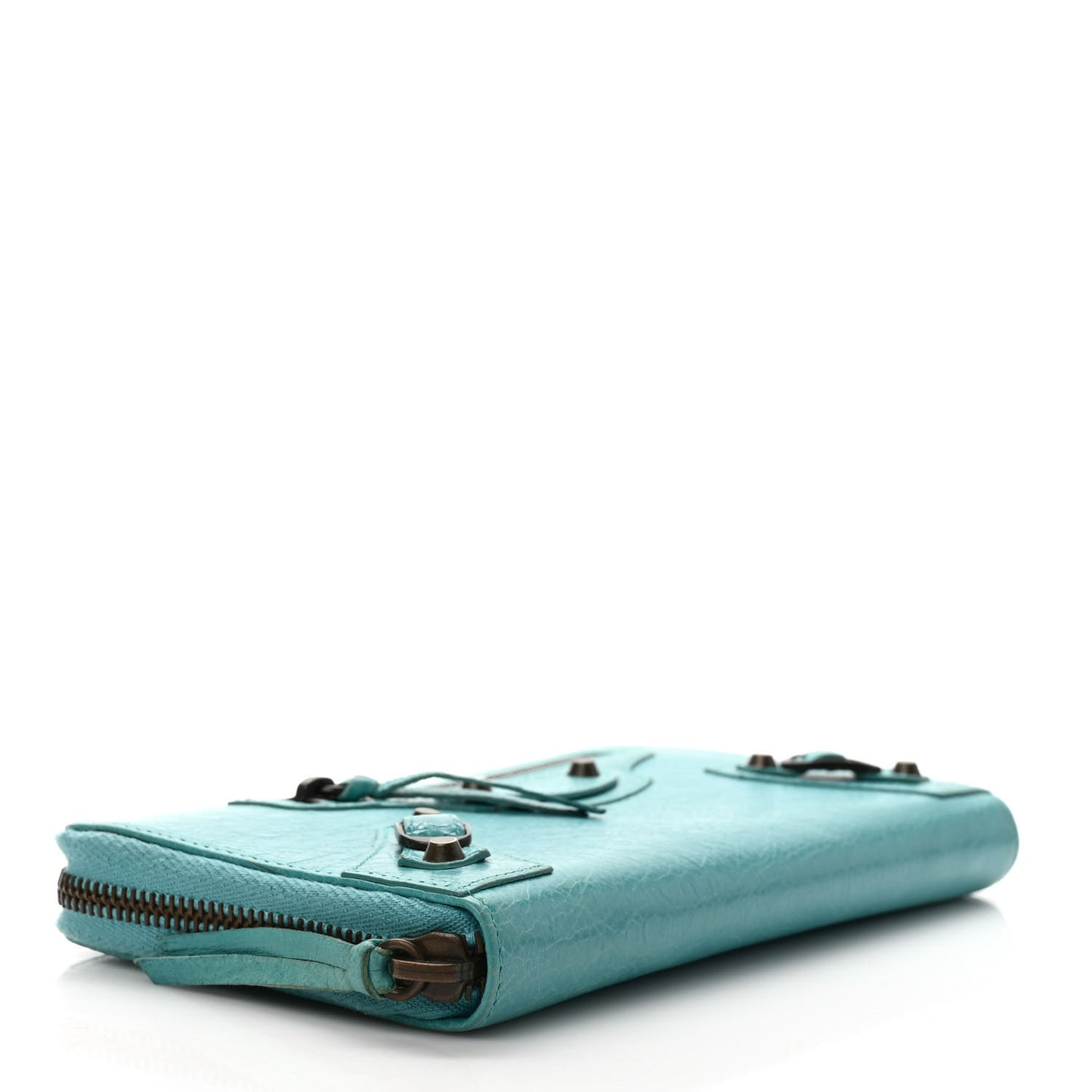 Agneau Classic Hardware Continental Zip Around Wallet Bleu Tropical