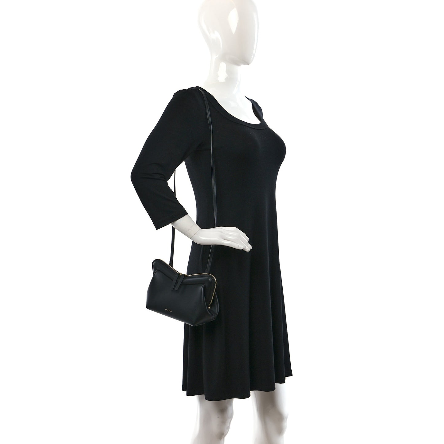 Smooth Calfskin Mini M Frame Crossbody Bag Black