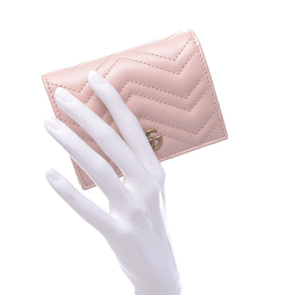 Gucci Calfskin Matelasse GG Marmont Card Case Wallet Perfect Pink 2 of 8