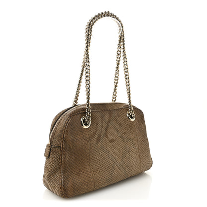 Gucci Snakeskin Small Soho Bowler Brown 3 of 10